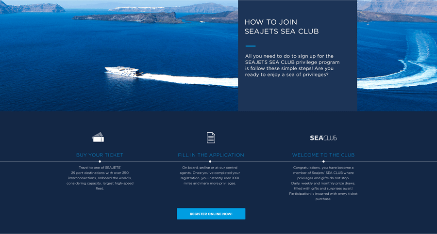 Seajets' website: As fast as a jet, as clear as the Aegean sky